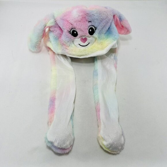 Bunny Rabbit Hat Ear Plush Toy Moving Easter Costume Colorful Rainbow Long Leg - Picture 1 of 10